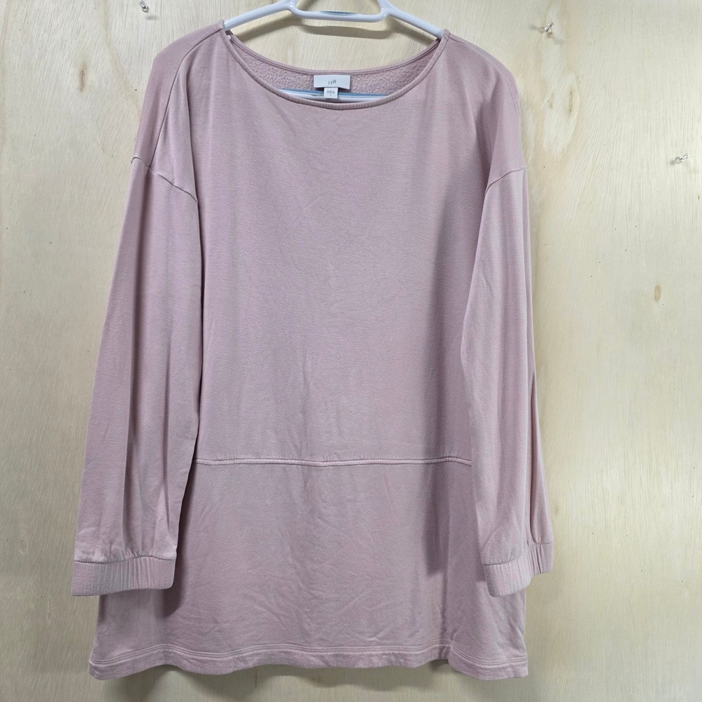 J. Jill Womens Dusty Pink Boat Neck Tunic Top Side Zippers Size L RN 97641